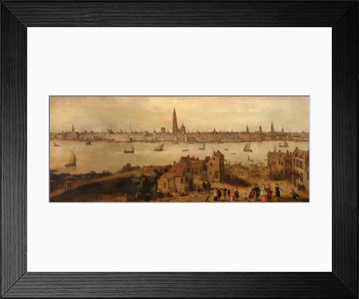 Framed Print : The Antwerp Waterfront, 17th century. Creator: Anon Framed Print : The Antwerp Waterfront, 17th century. Creator: Anon