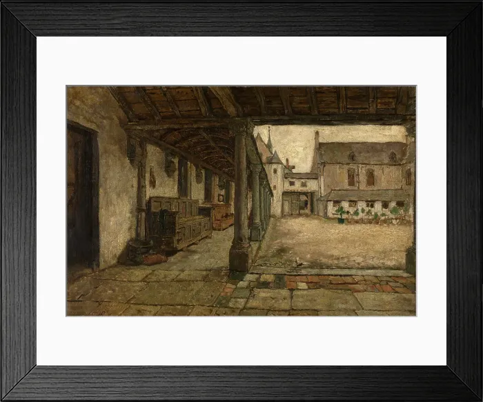Framed Print : The Old Cloister in Lier, 1871. Creator: Willem Linnig II Framed Print : The Old Cloister in Lier, 1871. Creator: Willem Linnig II