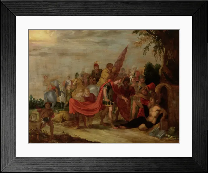 Framed Print : Alexander and Diogenes, 17th century. Creator: Anon Framed Print : Alexander and Diogenes, 17th century. Creator: Anon