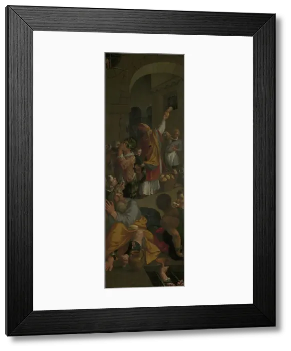 Framed Print : Saint Eligius of Noyon Visits the Prisoners, 1588. Creator: Ambrosius Francken I Framed Print : Saint Eligius of Noyon Visits the Prisoners, 1588. Creator: Ambrosius Francken I