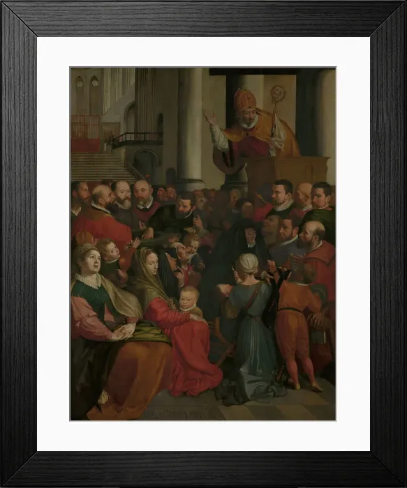 Framed Print : Saint Eligius of Noyon Preaches in Antwerp, 1588. Creator: Ambrosius Francken I Framed Print : Saint Eligius of Noyon Preaches in Antwerp, 1588. Creator: Ambrosius Francken I