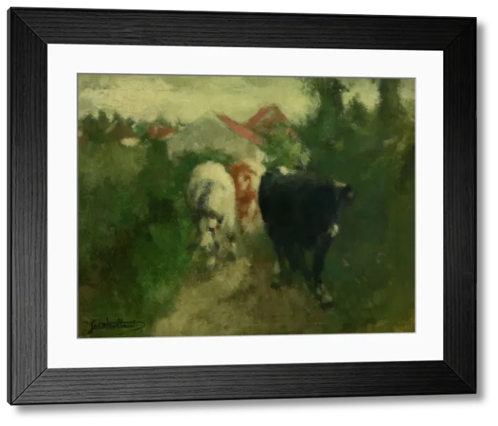 Framed Print : Sunken Road, c1860-1900. Creator: Jan Stobbaerts Framed Print : Sunken Road, c1860-1900. Creator: Jan Stobbaerts