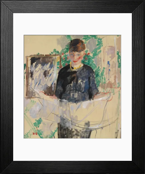 Framed Print : Woman in Black Reading a Newspaper, 1912. Creator: Rik Wouters Framed Print : Woman in Black Reading a Newspaper, 1912. Creator: Rik Wouters