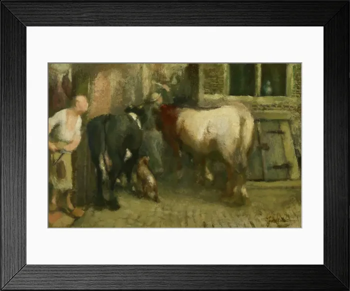 Framed Print : At the Slaughterhouse, c1860-1900. Creator: Jan Stobbaerts Framed Print : At the Slaughterhouse, c1860-1900. Creator: Jan Stobbaerts