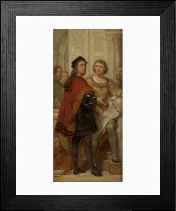 Framed Print : The Painters Raphael and Bernard van Orley, (c1510s), c1860s. Creator: Nicaise de Keyser Framed Print : The Painters Raphael and Bernard van Orley, (c1510s), c1860s. Creator: Nicaise de Keyser