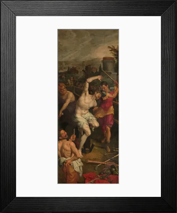 Framed Print : The Martyrdom of Saint Sebastian of Rome, 1575. Creator: Ambrosius Francken I Framed Print : The Martyrdom of Saint Sebastian of Rome, 1575. Creator: Ambrosius Francken I