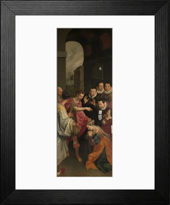 Framed Print : Miraculous Healing of Zoe, 1575. Creator: Ambrosius Francken I Framed Print : Miraculous Healing of Zoe, 1575. Creator: Ambrosius Francken I