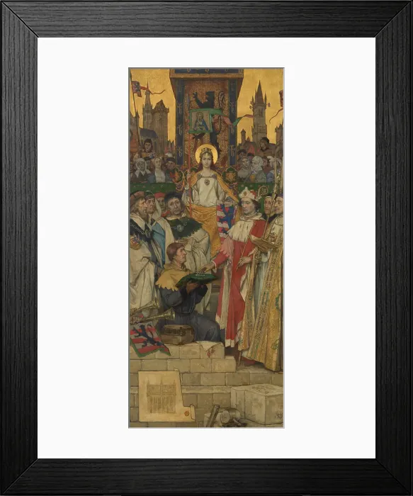 Framed Print : Louis of Male Laying the Foundation Stone of the Town Hall, 1893. Creator: Albrecht De Vriendt Framed Print : Louis of Male Laying the Foundation Stone of the Town Hall, 1893. Creator: Albrecht De Vriendt