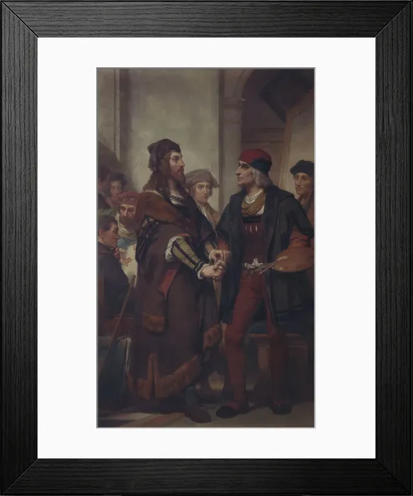 Framed Print : Albrecht Durer Visiting Quinten Massijs, (c1500s), c1862-1872. Creator: Nicaise de Keyser Framed Print : Albrecht Durer Visiting Quinten Massijs, (c1500s), c1862-1872. Creator: Nicaise de Keyser