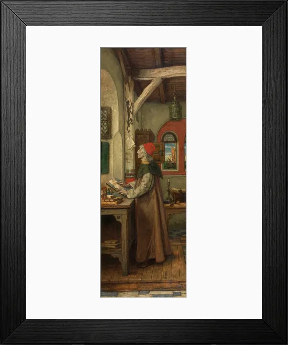 Framed Print : Jacob van Maerlant Writing His Spieghel Historiael, 1889. Creator: Albrecht De Vriendt Framed Print : Jacob van Maerlant Writing His Spieghel Historiael, 1889. Creator: Albrecht De Vriendt