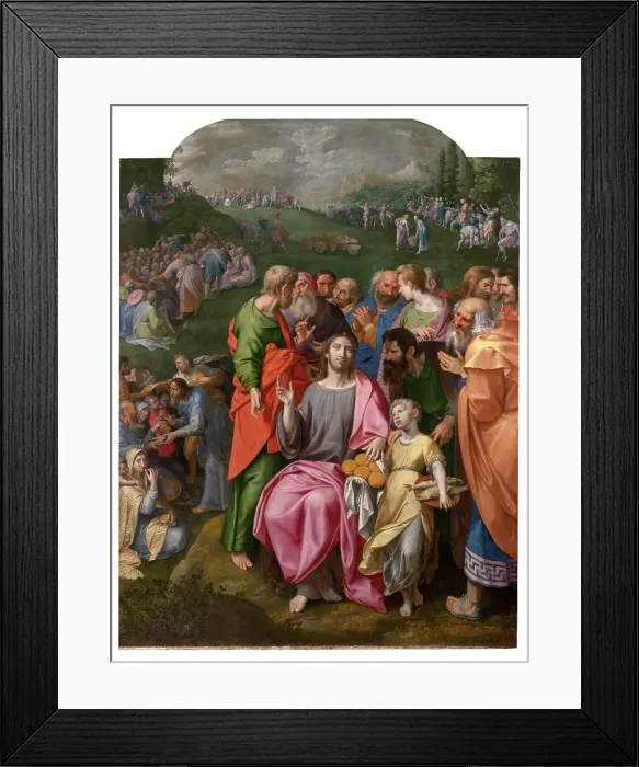 Framed Print : The Multiplication of Loaves and Fishes, 1598. Creator: Ambrosius Francken I Framed Print : The Multiplication of Loaves and Fishes, 1598. Creator: Ambrosius Francken I