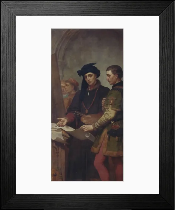 Framed Print : The Painters Jan van Eyck and Rogier van der Weyden, (c1430s), 1862-1872. Creator: Nicaise de Keyser Framed Print : The Painters Jan van Eyck and Rogier van der Weyden, (c1430s), 1862-1872. Creator: Nicaise de Keyser