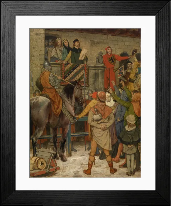 Framed Print : Bruges Receives its City Charter from Philip of Alsace, 1890. Creator: Albrecht De Vriendt Framed Print : Bruges Receives its City Charter from Philip of Alsace, 1890. Creator: Albrecht De Vriendt