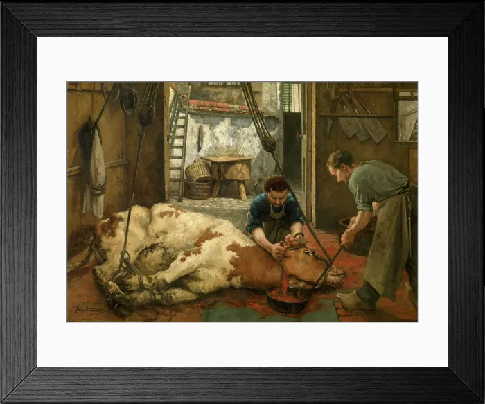 Framed Print : Slaughterhouse, c1860-1900. Creator: Jan Stobbaerts Framed Print : Slaughterhouse, c1860-1900. Creator: Jan Stobbaerts