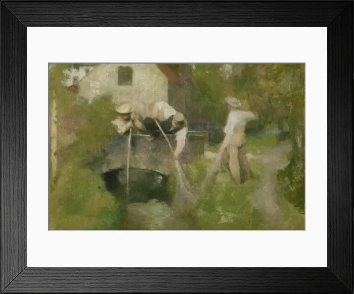 Framed Print : Dragging in the Woluwe, 1896. Creator: Jan Stobbaerts Framed Print : Dragging in the Woluwe, 1896. Creator: Jan Stobbaerts