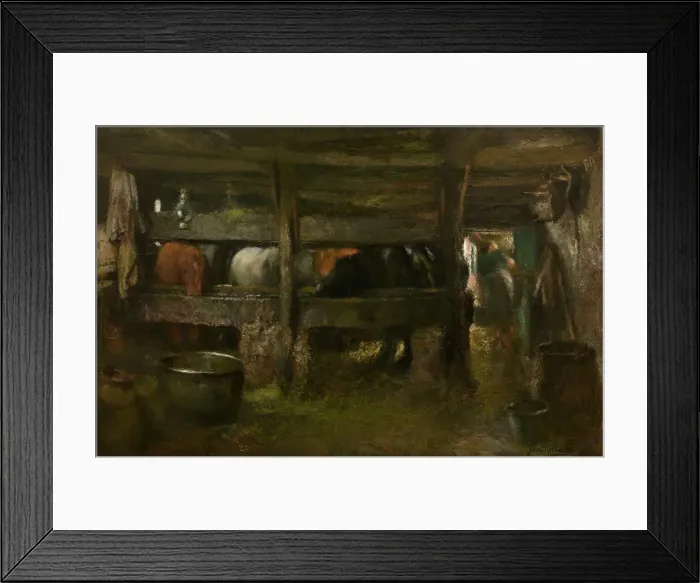 Framed Print : Horse Stable, c1860-1900. Creator: Jan Stobbaerts Framed Print : Horse Stable, c1860-1900. Creator: Jan Stobbaerts