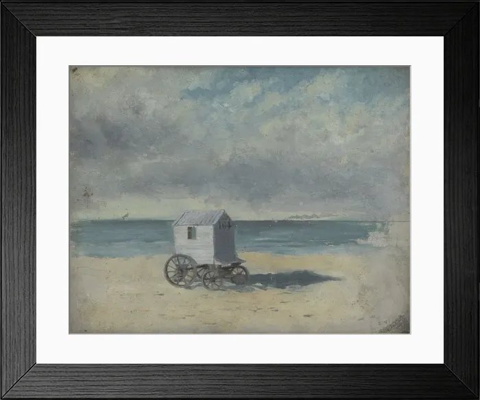 Framed Print : Bathing Hut on the Beach, 1876. Creator: James Ensor Framed Print : Bathing Hut on the Beach, 1876. Creator: James Ensor
