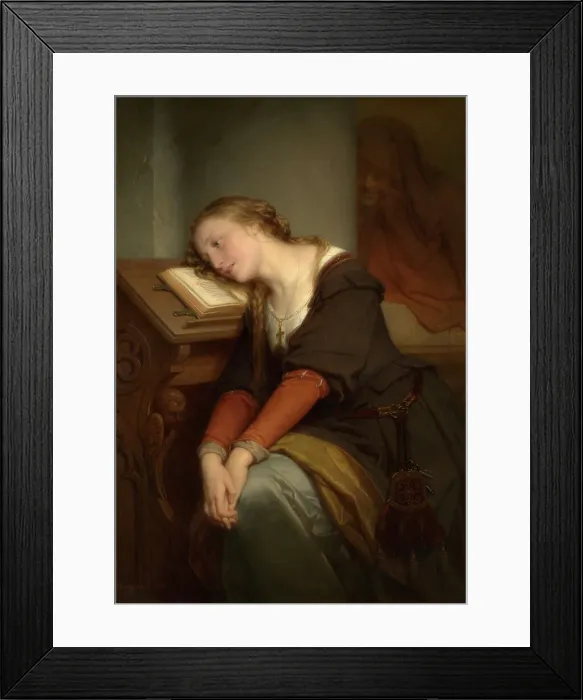 Framed Print : Margaret at the Church, 1864. Creator: Nicaise de Keyser Framed Print : Margaret at the Church, 1864. Creator: Nicaise de Keyser