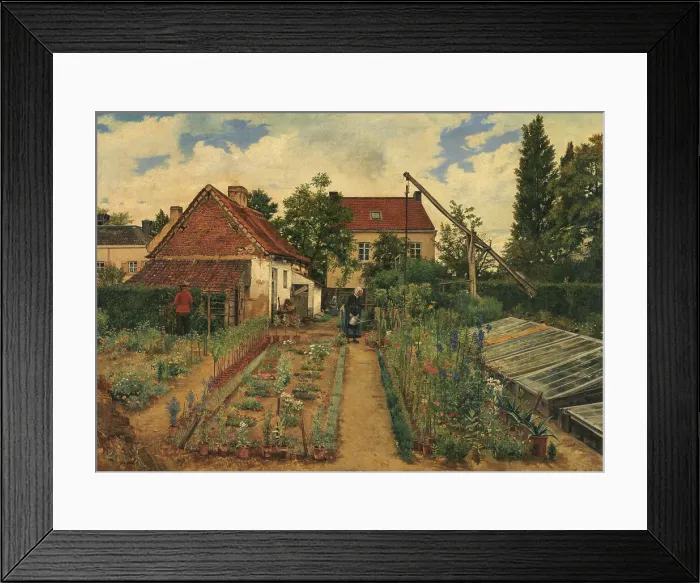Framed Print : Garden of a Florist, 1864. Creator: Henri Jean Augustin de Braekeleer Framed Print : Garden of a Florist, 1864. Creator: Henri Jean Augustin de Braekeleer