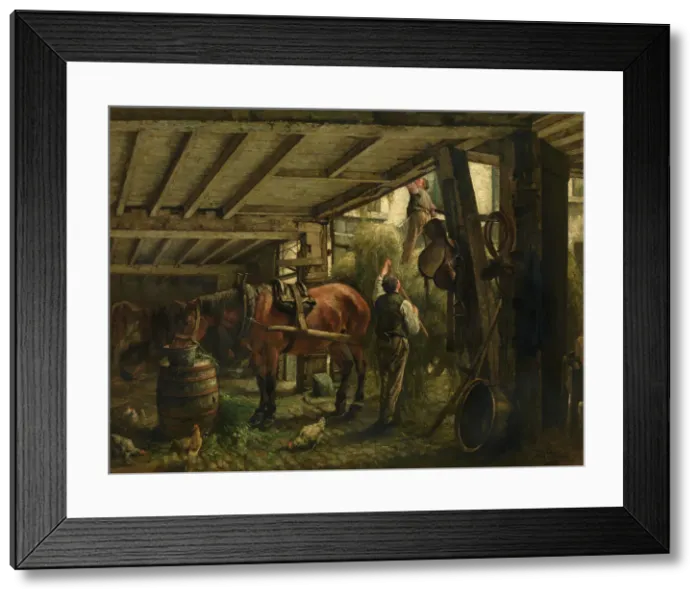 Framed Print : Haycart, c1860-1900. Creator: Jan Stobbaerts Framed Print : Haycart, c1860-1900. Creator: Jan Stobbaerts