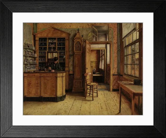 Framed Print : The old Inn Het Loodshuis in Antwerp, 1877. Creator: Henri Jean Augustin de Braekeleer Framed Print : The old Inn Het Loodshuis in Antwerp, 1877. Creator: Henri Jean Augustin de Braekeleer