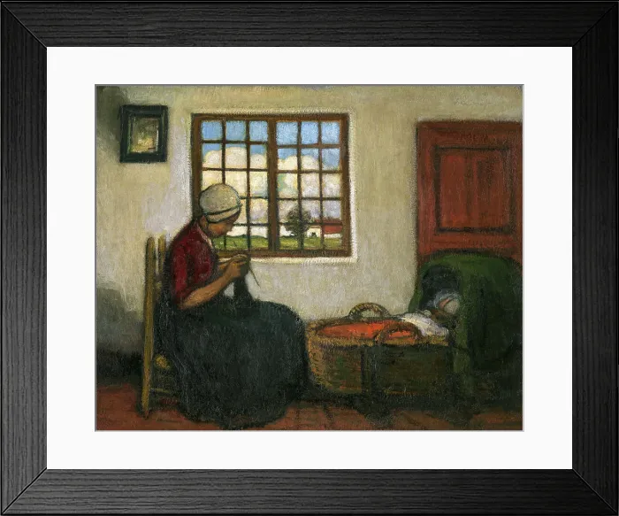 Framed Print : Interior with Cradle, c1900-1920s. Creator: Jakob Smits Framed Print : Interior with Cradle, c1900-1920s. Creator: Jakob Smits