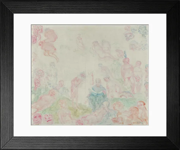Framed Print : The Temptation of Saint Anthony the Great, 1927. Creator: James Ensor Framed Print : The Temptation of Saint Anthony the Great, 1927. Creator: James Ensor