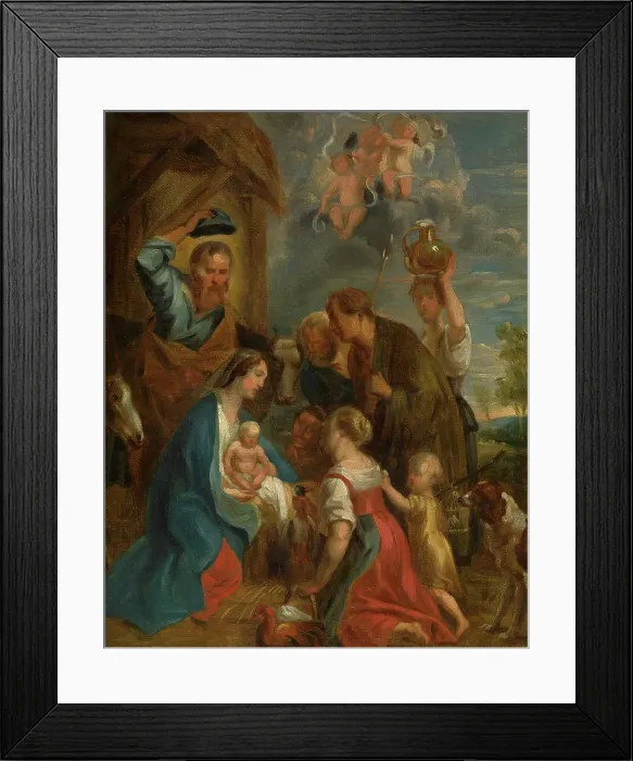 Framed Print : The Adoration of the Shepherds. Creator: Jacob Jordaens I Framed Print : The Adoration of the Shepherds. Creator: Jacob Jordaens I