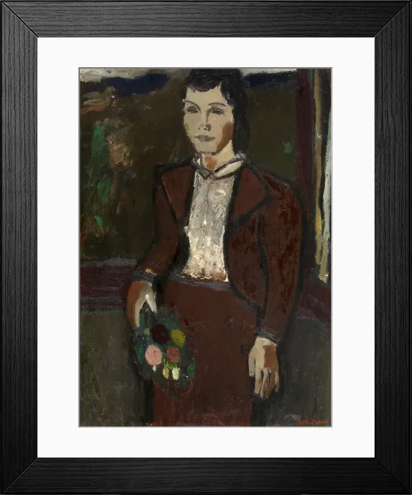 Framed Print : Girl with a Bouquet, 1938. Creator: Gustave De Smet Framed Print : Girl with a Bouquet, 1938. Creator: Gustave De Smet