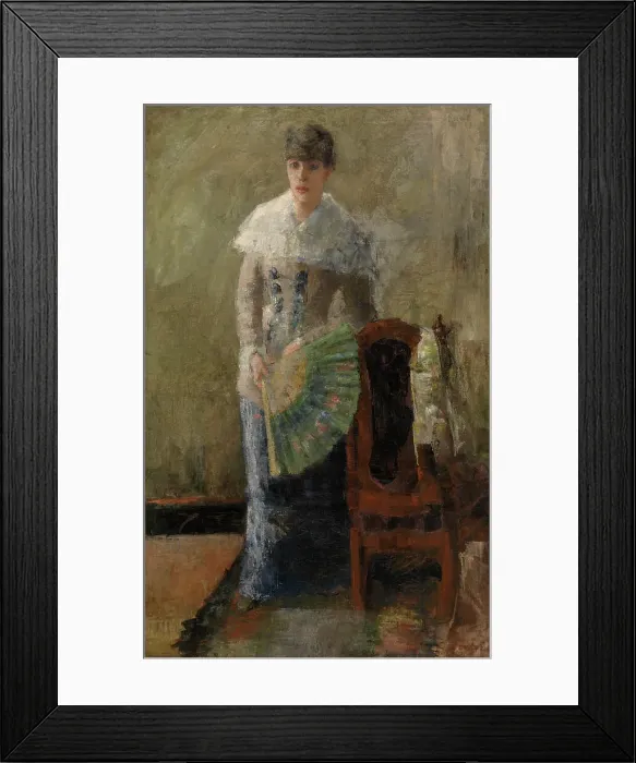 Framed Print : Lady with the Fan, 1880 or 1881. Creator: James Ensor Framed Print : Lady with the Fan, 1880 or 1881. Creator: James Ensor
