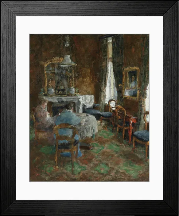 Framed Print : The Bourgeois Salon, 1881. Creator: James Ensor Framed Print : The Bourgeois Salon, 1881. Creator: James Ensor