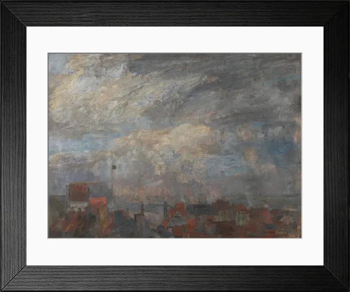Framed Print : Large View over the Rooftops of Ostend, 1884. Creator: James Ensor Framed Print : Large View over the Rooftops of Ostend, 1884. Creator: James Ensor