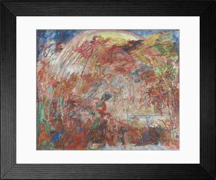 Framed Print : The Striking Down of the Rebel Angels and the Dragon with Seven Heads, or The Fall of the... 1889. Creator: James Ensor Framed Print : The Striking Down of the Rebel Angels and the Dragon with Seven Heads, or The Fall of the... 1889. Creator: James Ensor