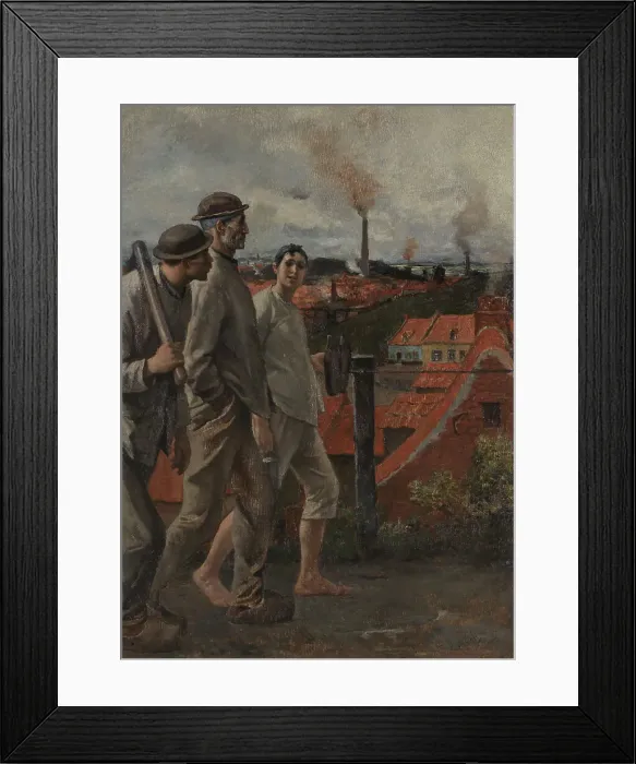 Framed Print : Return of the Miners, c1860-1900. Creator: Constantin Emile Meunier