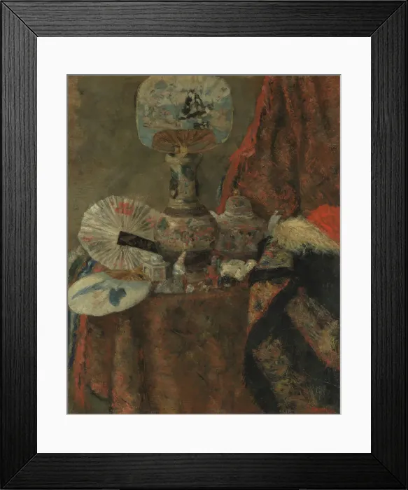 Framed Print : Still Life with Chinoiseries, 1880. Creator: James Ensor Framed Print : Still Life with Chinoiseries, 1880. Creator: James Ensor