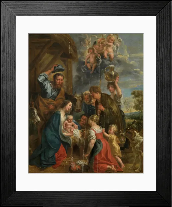 Framed Print : The Adoration of the Shepherds, 1653. Creator: Jacob Jordaens I Framed Print : The Adoration of the Shepherds, 1653. Creator: Jacob Jordaens I