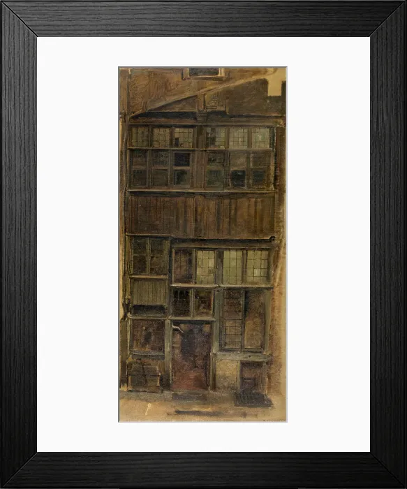 Framed Print : An Old Facade on the Melkmarkt, c1860s. Creator: Jan August Hendrik Leys Framed Print : An Old Facade on the Melkmarkt, c1860s. Creator: Jan August Hendrik Leys