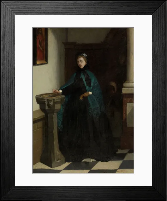 Framed Print : Holy-Water Font, 1854. Creator: Constantin Emile Meunier Framed Print : Holy-Water Font, 1854. Creator: Constantin Emile Meunier