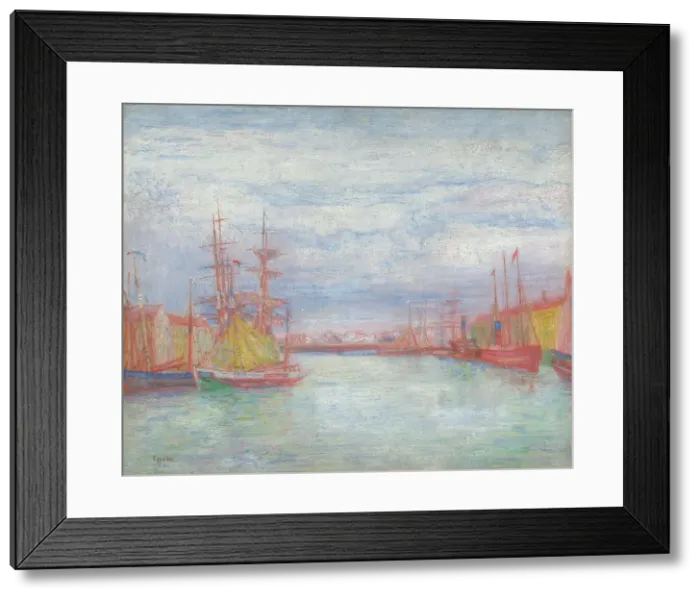 Framed Print : Ostend Harbour, 1900 or 1904. Creator: James Ensor Framed Print : Ostend Harbour, 1900 or 1904. Creator: James Ensor