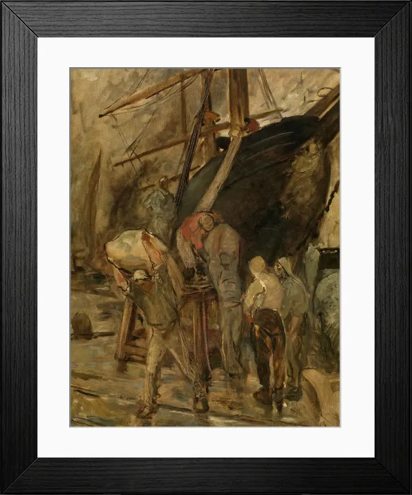 Framed Print : Unloading a Sailing Ship, c1860-1900. Creator: Constantin Emile Meunier Framed Print : Unloading a Sailing Ship, c1860-1900. Creator: Constantin Emile Meunier