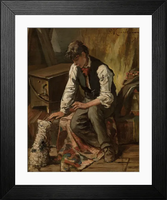 Framed Print : Organ Grinder, 1873. Creator: Constantin Emile Meunier Framed Print : Organ Grinder, 1873. Creator: Constantin Emile Meunier