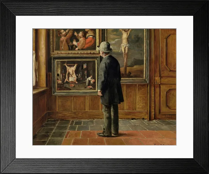 Framed Print : The Art Lover, 1884. Creator: Henri Jean Augustin de Braekeleer Framed Print : The Art Lover, 1884. Creator: Henri Jean Augustin de Braekeleer