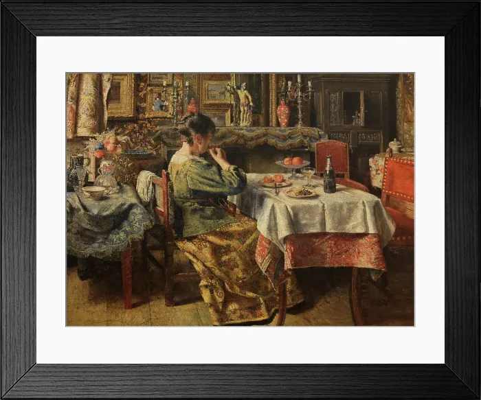 Framed Print : The Meal, 1885. Creator: Henri Jean Augustin de Braekeleer Framed Print : The Meal, 1885. Creator: Henri Jean Augustin de Braekeleer