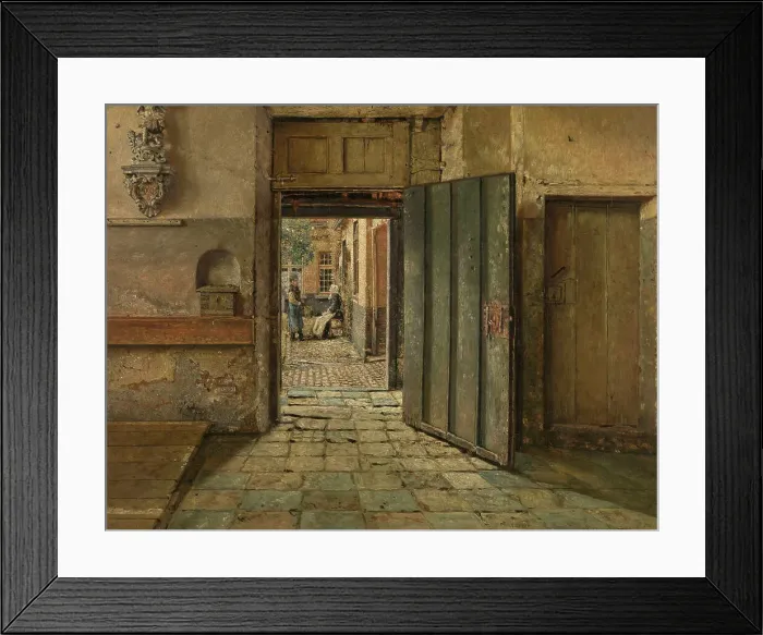 Framed Print : The Conversation, 1884. Creator: Henri Jean Augustin de Braekeleer