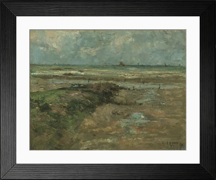 Framed Print : The Breakwater, 1878?. Creator: James Ensor Framed Print : The Breakwater, 1878?. Creator: James Ensor