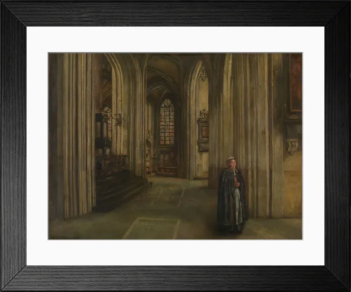 Framed Print : Interior of a Church, 1871. Creator: Henri Jean Augustin de Braekeleer Framed Print : Interior of a Church, 1871. Creator: Henri Jean Augustin de Braekeleer