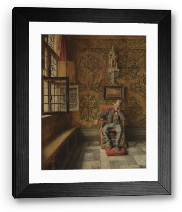 Framed Print : The Man in the Chair, 1876. Creator: Henri Jean Augustin de Braekeleer Framed Print : The Man in the Chair, 1876. Creator: Henri Jean Augustin de Braekeleer