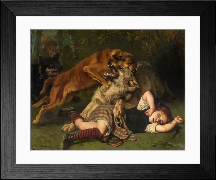 Framed Print : Help in Time, 1872. Creator: Charles Verlat Framed Print : Help in Time, 1872. Creator: Charles Verlat