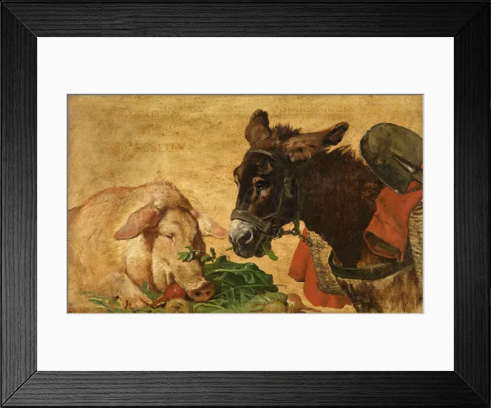 Framed Print : Greedy and Lazy, Moderate and Industrious, c1850-1890. Creator: Charles Verlat Framed Print : Greedy and Lazy, Moderate and Industrious, c1850-1890. Creator: Charles Verlat
