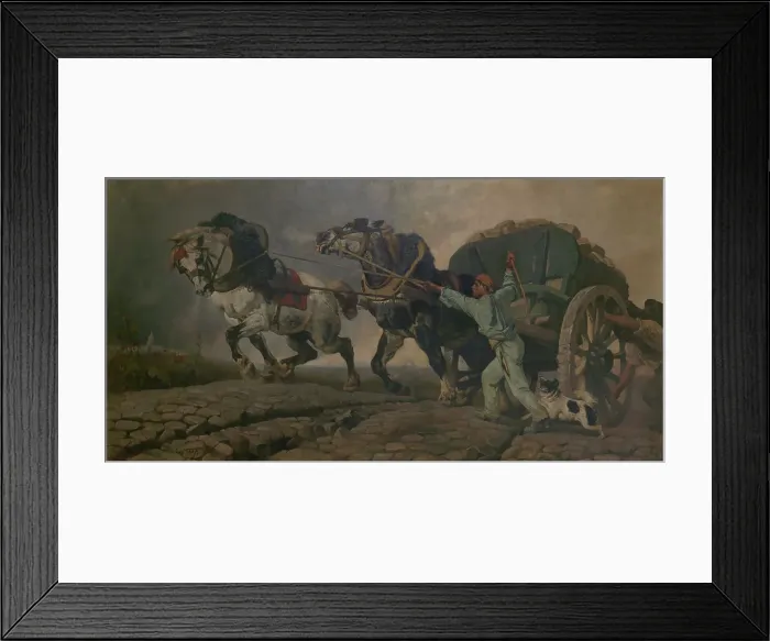 Framed Print : The Heavy Load, 1857. Creator: Charles Verlat Framed Print : The Heavy Load, 1857. Creator: Charles Verlat